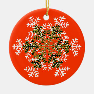 Snowflake 2 White Transp The MUSEUM Zazzle Gift... Ceramic Ornament