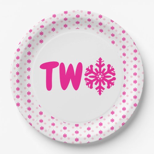 Snowflake 2nd Birthday Paper Plate