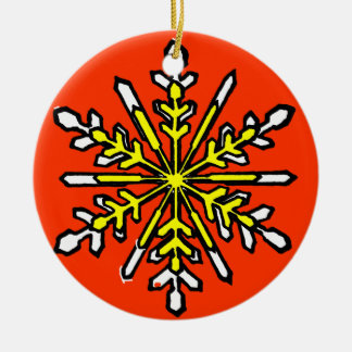 Snowflake 4 White Transp The MUSEUM Zazzle Gift... Ceramic Ornament