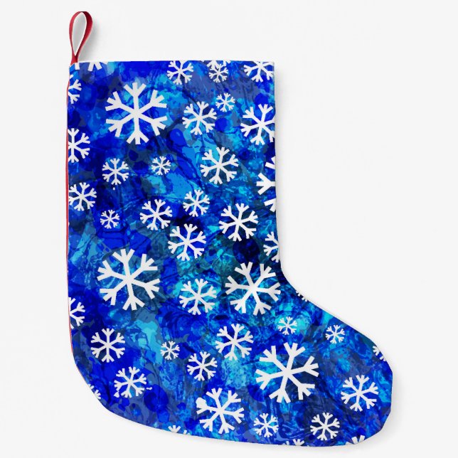 Snowflake Abstract: Vintage Seamless Pattern. Small Christmas Stocking (Front)