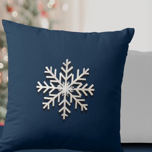 Snowflake Accent Throw Pillow