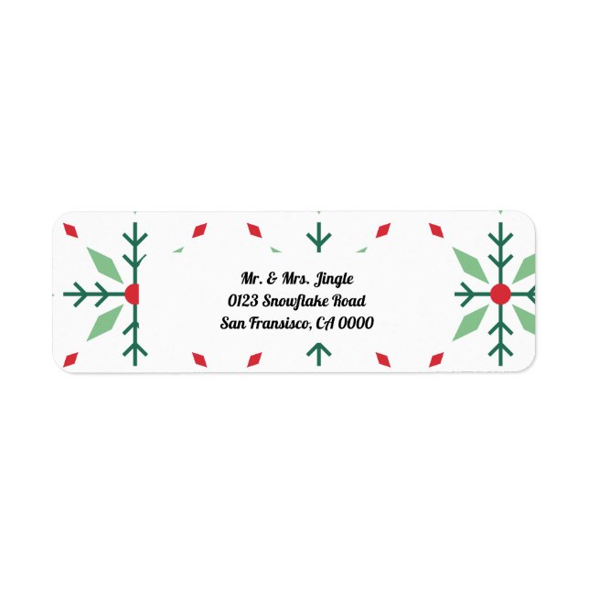 Snowflake address label (Front)