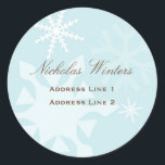 Snowflake Address Label<br><div class="desc">A cool crisp blue and white address label makes a gorgeous finishing touch to your letters and holiday cards. Personalize with your name and address</div>