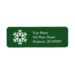 Snowflake Address Label C (Evergreen)