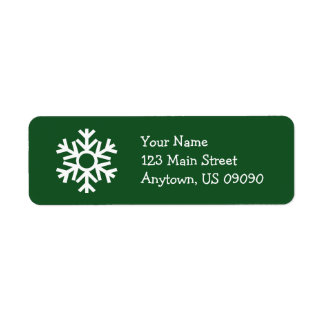 Snowflake Address Label C (Evergreen)