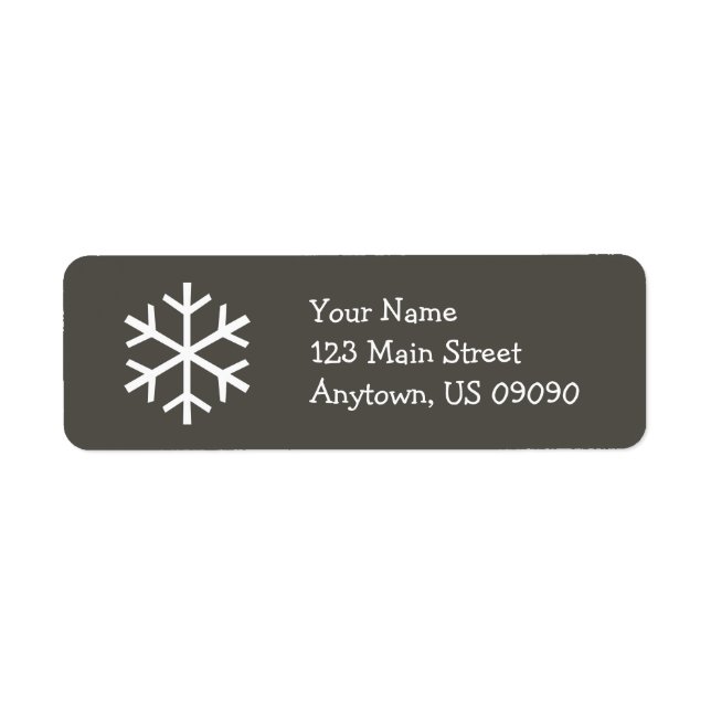 Snowflake Address Label D (Dark Gray) (Front)