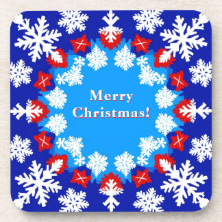 Snowflake and Gift Patterns Beverage Coaster