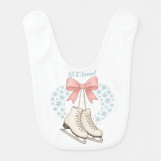 Snowflake and Ice Skates Baby Bib