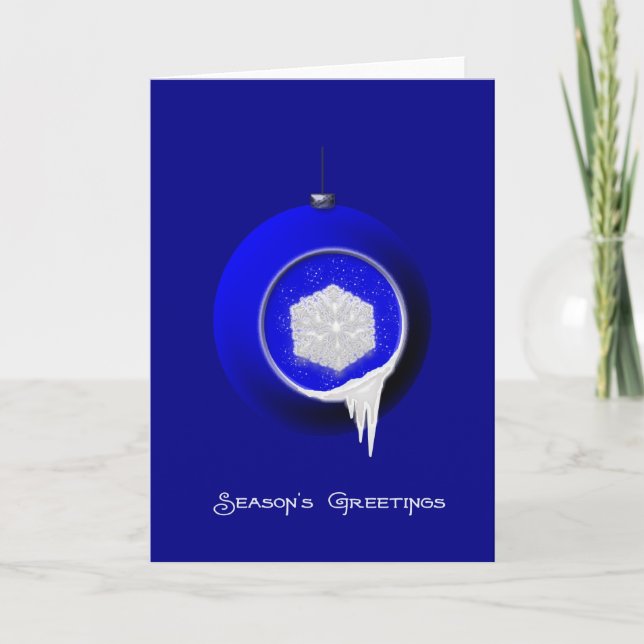 Snowflake and Icicle Ornament Greeting Card (Front)