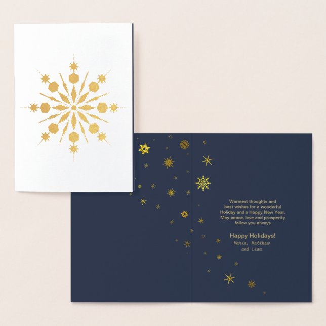 Snowflake and Snow Flurries Christmas Gold ID426 Foil Card (Display)