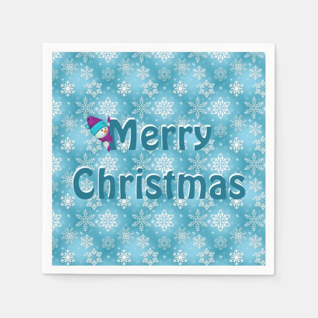 Snowflake and snowmen napkins (Front)