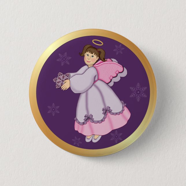 Snowflake Angel Button (Front)