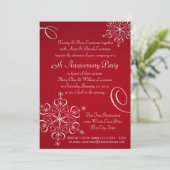 Snowflake Anniversary Party Red Invitation (Standing Front)