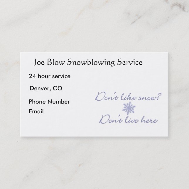 Snowflake Appointment Card (Front)