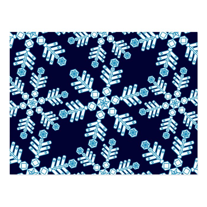 Snowflake Art Deco Pattern Post Card