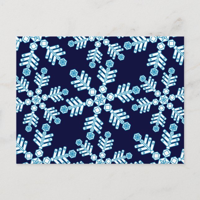 Snowflake Art Deco Pattern Postcard (Front)
