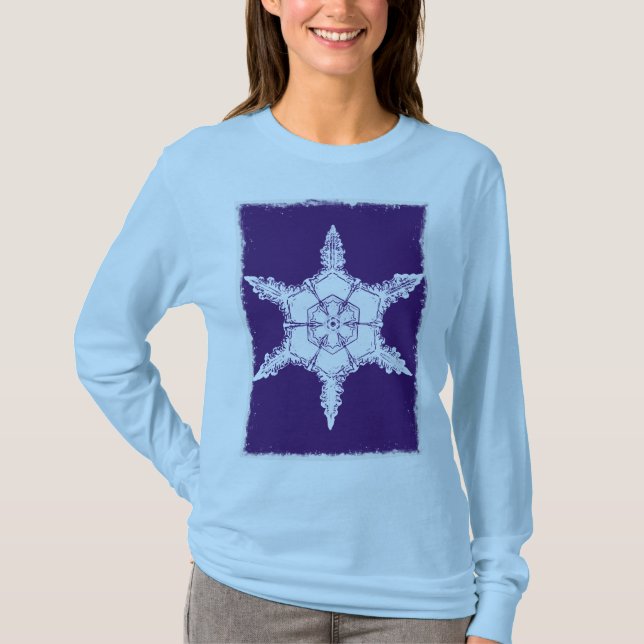Snowflake Art Winter Holiday Long Sleeve Shirt (Front)