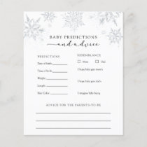 Snowflake Baby Advice and Predictions Card