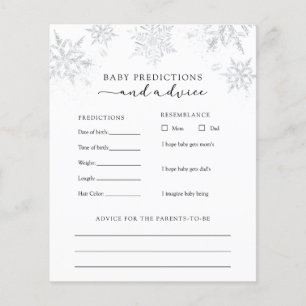 Snowflake Baby Advice and Predictions Card