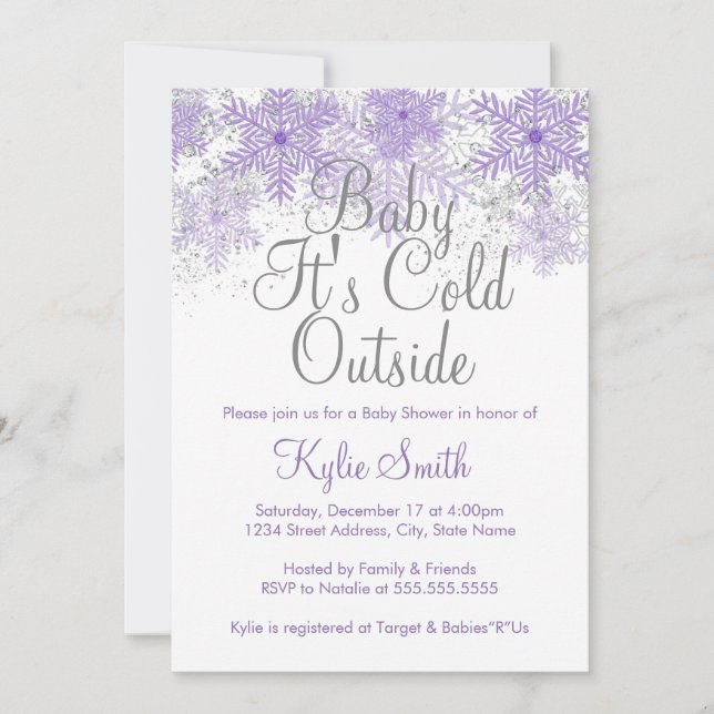 Snowflake Baby It's Cold Outside Baby Shower 1 Invitation (Front)
