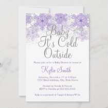 Snowflake Baby It's Cold Outside Baby Shower 1 Invitation