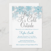 Snowflake Baby It's Cold Outside Baby Shower Invitation (Front/Back)