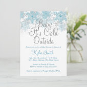 Snowflake Baby It's Cold Outside Baby Shower Invitation (Standing Front)
