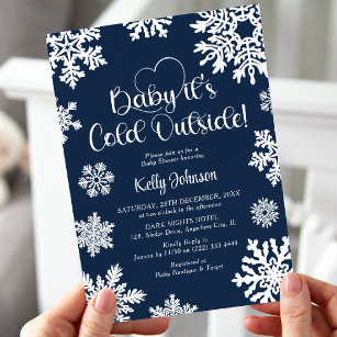 Snowflake Baby It's Cold Outside Baby Shower Invitation