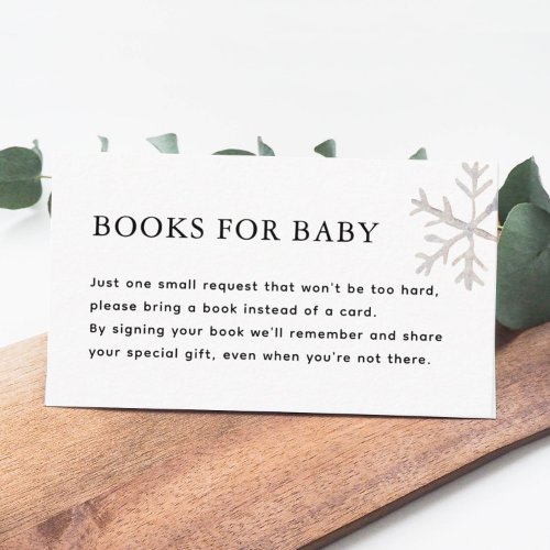 Snowflake Baby Its Cold Outside Books For Baby Enclosure Card
