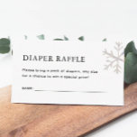 Snowflake Baby It's Cold Outside Diaper Raffle Enc Enclosure Card<br><div class="desc">Is there a merry little baby on the way soon?Christmas Red Truck Baby Shower Diaper Raffle Card</div>