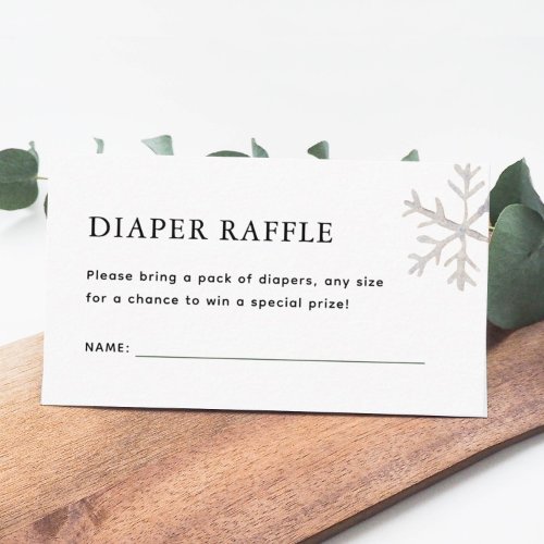 Snowflake Baby Its Cold Outside Diaper Raffle Enc Enclosure Card