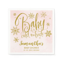 Snowflake Baby It's Cold Outside Girl Baby Shower  Napkins