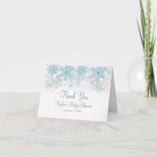 Snowflake Baby It's Cold Outside Thank You Card | Zazzle.com