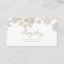 Snowflake Baby Registry Silver Gold Enclosure Card