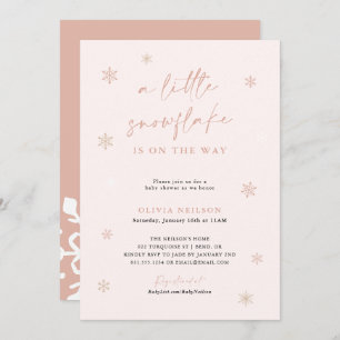 Snowflake Baby Shower Boho Winter Wonderland Invitation