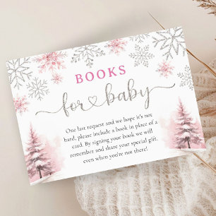 Snowflake Baby Shower Books for Baby Enclosure Card
