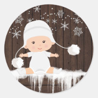 Snowflake Baby Shower Stickers