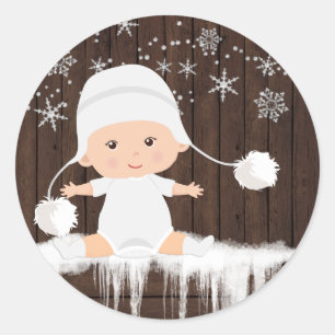 Snowflake Baby Shower Stickers