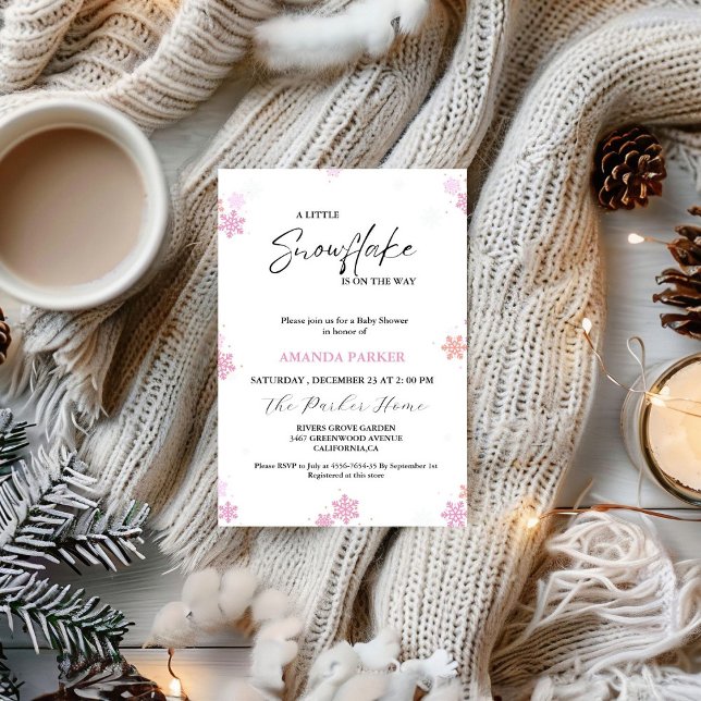 Snowflake Baby Shower  Winter Baby Shower Invitation (Creator Uploaded)