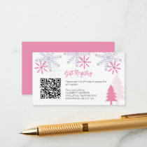 Snowflake Baby Shower Winter Gift Registry QR Code Enclosure Card