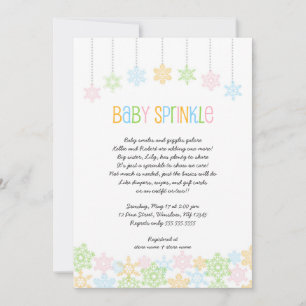Snowflake baby sprinkle invites winter baby shower