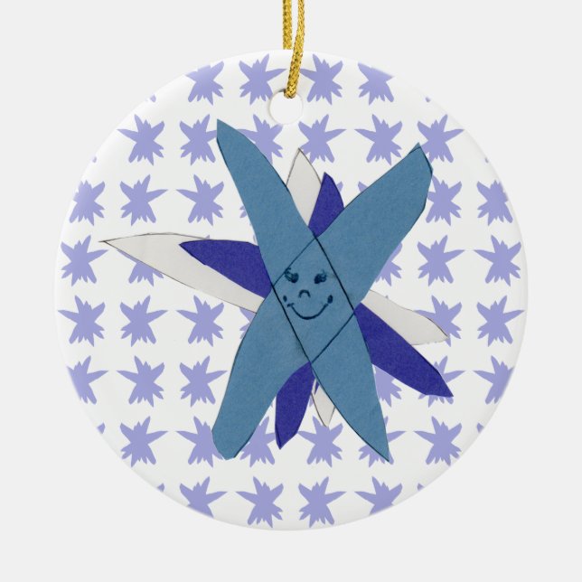 Snowflake Baby's First Christmas Ceramic Ornament (Front)