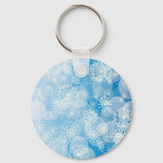 Snowflake background keychain (Front)
