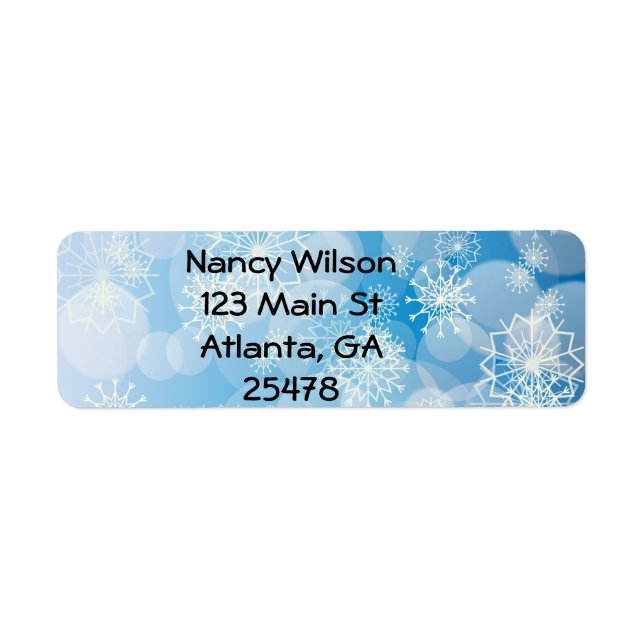 Snowflake background label (Front)