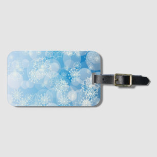 Snowflake background luggage tag