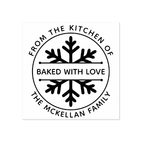 Snowflake Baked With Love Winter Christmas Cookies Rubber Stamp