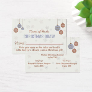 Snowflake & Bauble Christmas Party Raffle Tickets