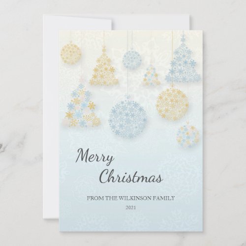 Snowflake baubles Christmas card