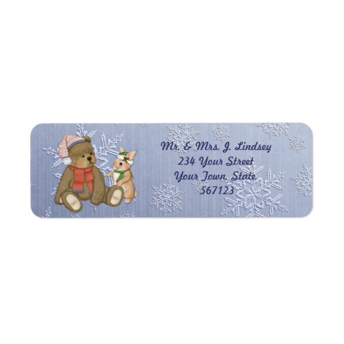 Snowflake Bear  Bunny Address Label