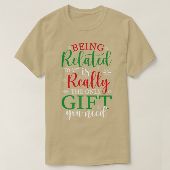 Snowflake Being Related Christmas Tree Novelty  T-Shirt (Design Front)